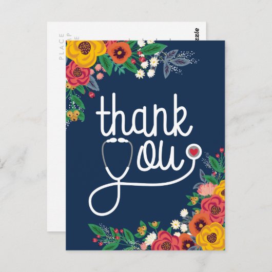 Stethoscope Nurse Doctor Postkarte (Vorne/Hinten)