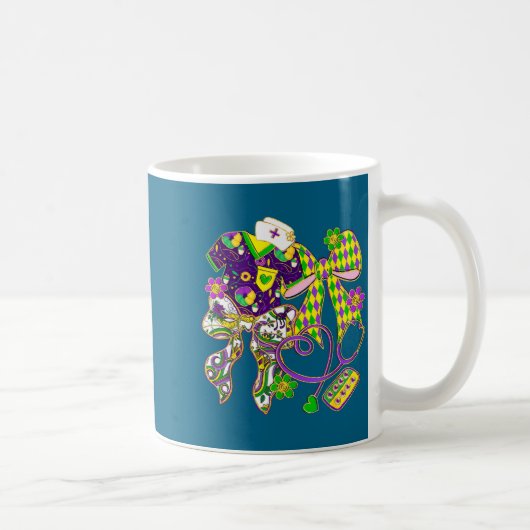 Stethoscope Nurse Happy Mardi Gras New Orleans Fle Kaffeetasse (Rechts)