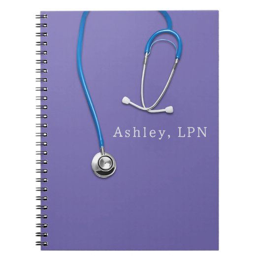Stethoscope Nurse LPN Spiral Foto Notebook Notizblock (Vorderseite)