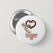 Stethoscope Nurses haben Herz-T - Shirt und GIfts Button (Vorne & Hinten)