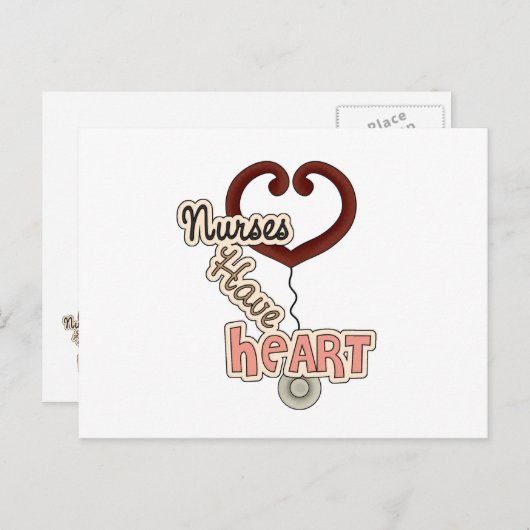 Stethoscope Nurses haben Herz-T - Shirt und GIfts Postkarte (Vorne/Hinten)