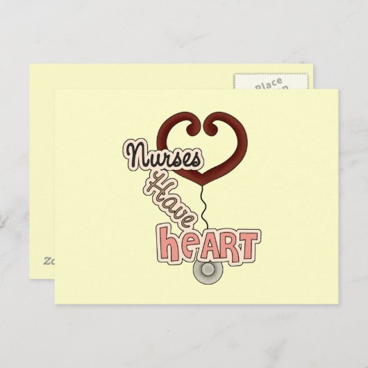 Stethoscope Nurses haben Herz-T - Shirt und GIfts Postkarte (Vorne/Hinten)