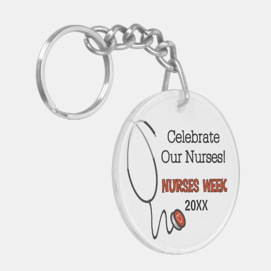 Stethoscope Nurses Week Custom Schlüsselanhänger (Vorderseite links)