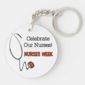 Stethoscope Nurses Week Custom Schlüsselanhänger (Rückseite)
