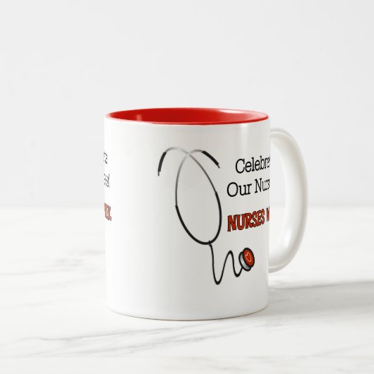Stethoscope Nurses Week-Tasse Zweifarbige Tasse (VorderseiteRechts)