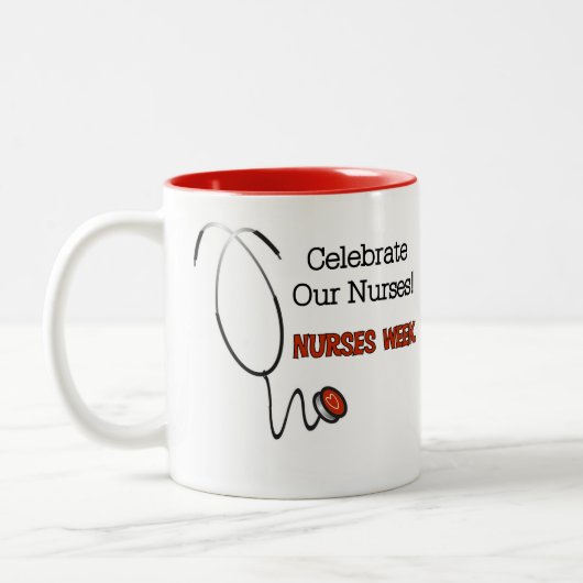Stethoscope Nurses Week-Tasse Zweifarbige Tasse (Links)