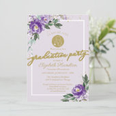 Stethoscope Nursing School Grad Party Lila Einladung (Stehend Vorderseite)