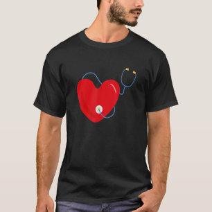 Stethoscope Patriotic Nursing Medicine Heart Nurse T-Shirt