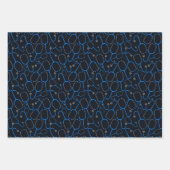 Stethoscope Pattern Medical Nurse Dark Blue Geschenkpapier Set (Vorderseite 3)