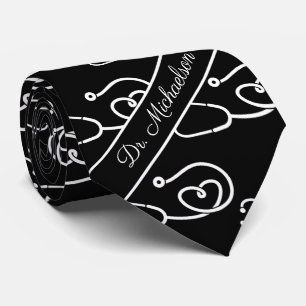 Stethoscope Pattern Physician Name Medical Doctor Krawatte