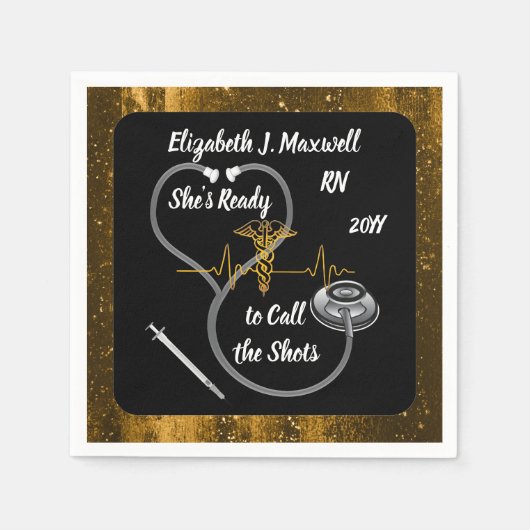 Stethoscope | RN - Sie ist bereit, die Shots anzur Serviette (Vorderseite)