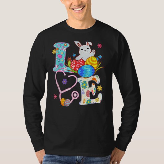Stethoscope Scrub Life Nurse Bunny Oaster Day Outo T-Shirt (Vorderseite)