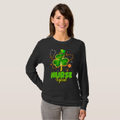 Stethoscope Shamrock Nurse Squad St Patrick Day Wo T-Shirt (Vorne ganz)