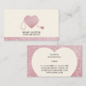 Stethoscope Sparkling Heart Doctor Elder Care Visitenkarte (Vorne/Hinten)