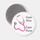 Stethoscope Super Nurse Magnet (Vorderseite/Rückseite)