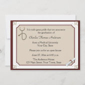 Stethoscope Tan Abschluss Einladung (Vorderseite)