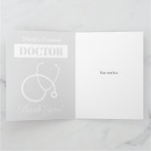 Stethoscope thank you card for medical doctor MD Karte (Innenseite)