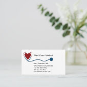 Stethoscope Theme Business Cards Visitenkarte (Stehend Vorderseite)