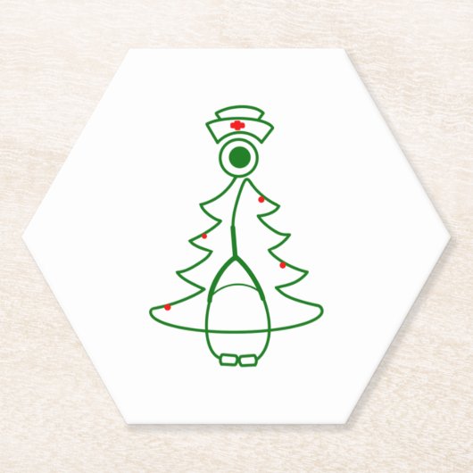 Stethoscope Tree (grün) Untersetzer (Vorderseite)