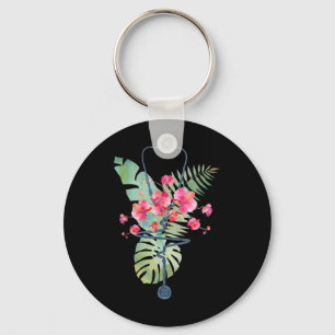 Stethoscope Tropical Blume Summer Aloha Hawaii R Schlüsselanhänger