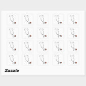 Stethoscope Tshirts und Geschenke Quadratischer Aufkleber (Blatt)