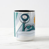 Stethoscope und Daisy Nurse Wertgutschein Tasse (Mittel)