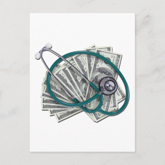 StethoscopeMoney061612.png Postkarte (Vorderseite)