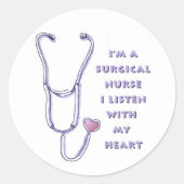 Stethoskop Chirurgische Krankenschwester Runder Aufkleber (Vorderseite)