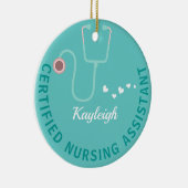 Stethoskop eines personalisierten Krankenpflegeass Keramik Ornament (Rechts)