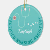 Stethoskop eines personalisierten Krankenpflegeass Keramik Ornament (Links)