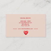 Stethoskop für das Blush Heart Nurse Doctor Visitenkarte (Rückseite)