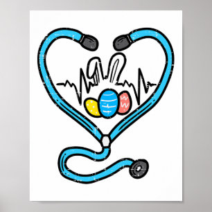 Stethoskop Hasenohren Ostern Eier Krankenschwester Poster