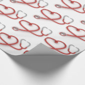 Stethoskop-Herz-Packpapier Geschenkpapier (Ecke)