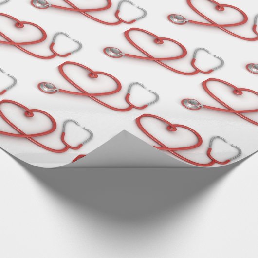 Stethoskop-Herz-Packpapier Geschenkpapier (Ecke)