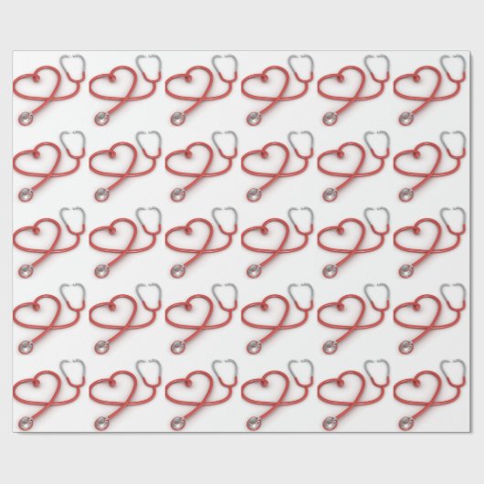 Stethoskop-Herz-Packpapier Geschenkpapier (Flach)