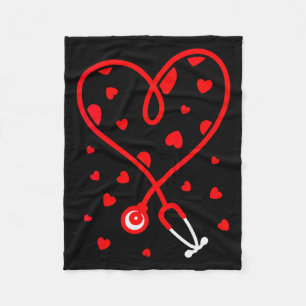 Stethoskop Herz Valentinstag Krankenschwester Dame Fleecedecke