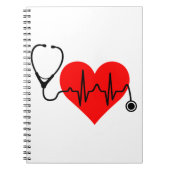 Stethoskop-Herzschlag-Herz Notizblock (Vorderseite)