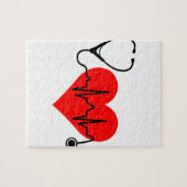 Stethoskop-Herzschlag-Herz Puzzle (Horizontal)