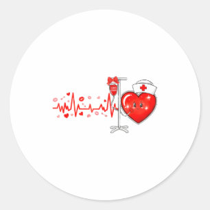 Stethoskop Herzschlag Krankenschwester Valentinsta Runder Aufkleber