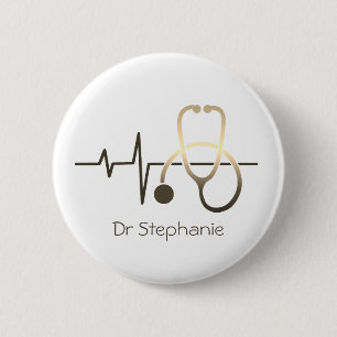 Stethoskop Herzschlag Medizin Button