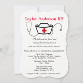 Stethoskop-Krankenpflege-SchulAbschluss-Mitteilung Einladung (Vorderseite)
