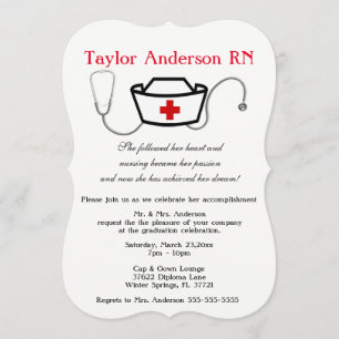 Stethoskop-Krankenpflege-SchulAbschluss-Mitteilung Einladung