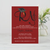 Stethoskop-Krankenpflege-SchulAbschluss-Mitteilung Einladung (Stehend Vorderseite)