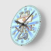 Stethoskop Krankenschwester Runde Wanduhr (Winkel)