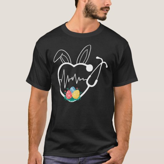 Stethoskop Liebe Osterkrankheit Ei Nurse Easte T-Shirt (Vorderseite)