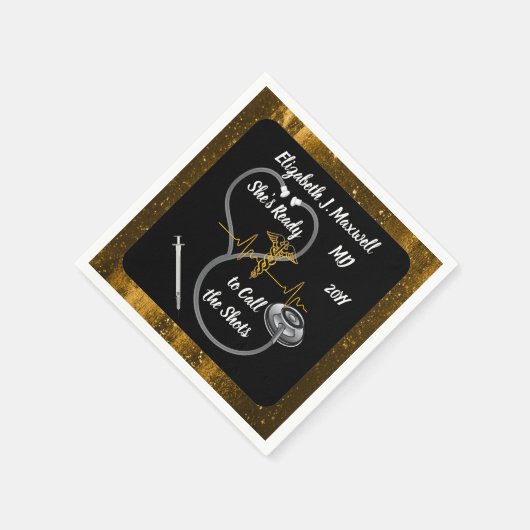 Stethoskop | MD - Sie ist bereit, die Shots anzuru Serviette (Ecke)