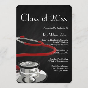 Stethoskop-medizinische SchulAbschluss-Mitteilung Einladung