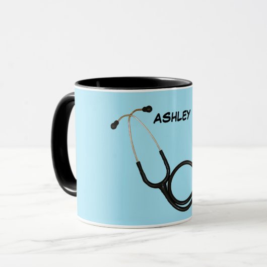 Stethoskop mit Individuelle Name Ringer Tasse (Vorderseite Links)