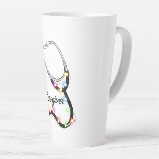 Stethoskop mit Weihnachtslicht frohe Weihnachtsnac Milchtasse (Rechte Ecke)