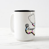 Stethoskop mit Weihnachtslicht frohe Weihnachtsnac Zweifarbige Tasse (Vorderseite Links)